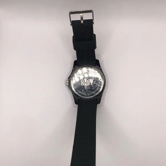 America’s Navy Men's Watch Black Band Navy Blue Face New Battery Clean - Picture 9 of 9